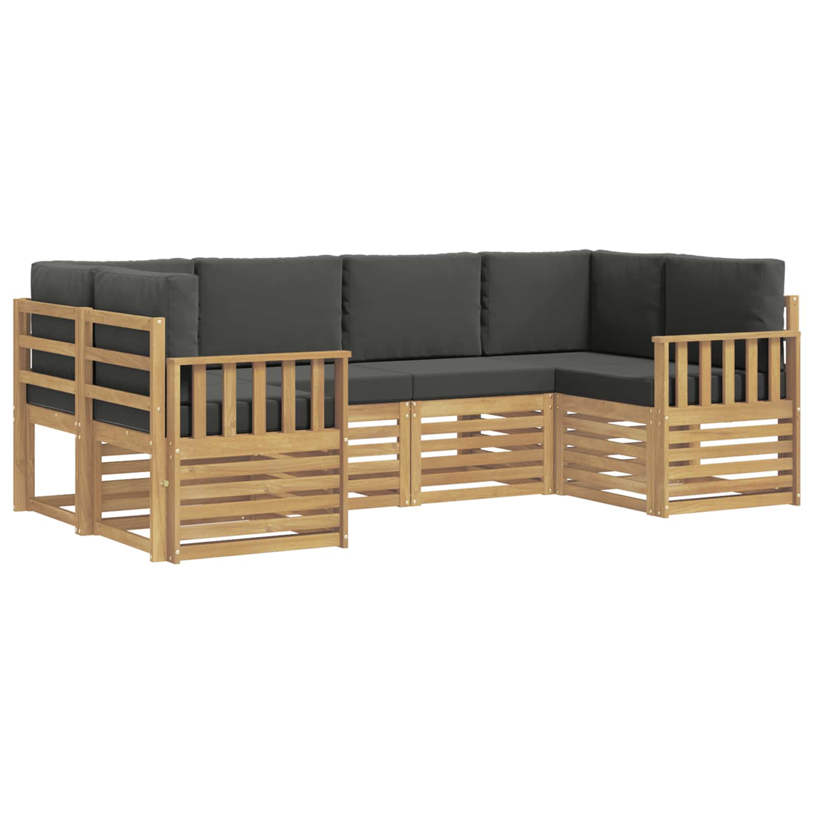 Zunanja garnitura za sedenje 5 pcs Bela in Antracit - slika 2