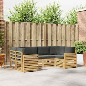 Zunanja garnitura za sedenje 6 pcs Bela in antracit