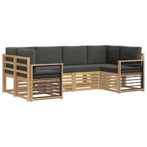 Rohová sofa sada 6 pcs Bílá a antracitová 245 x 128,5 x 73 cm - obrázek 2