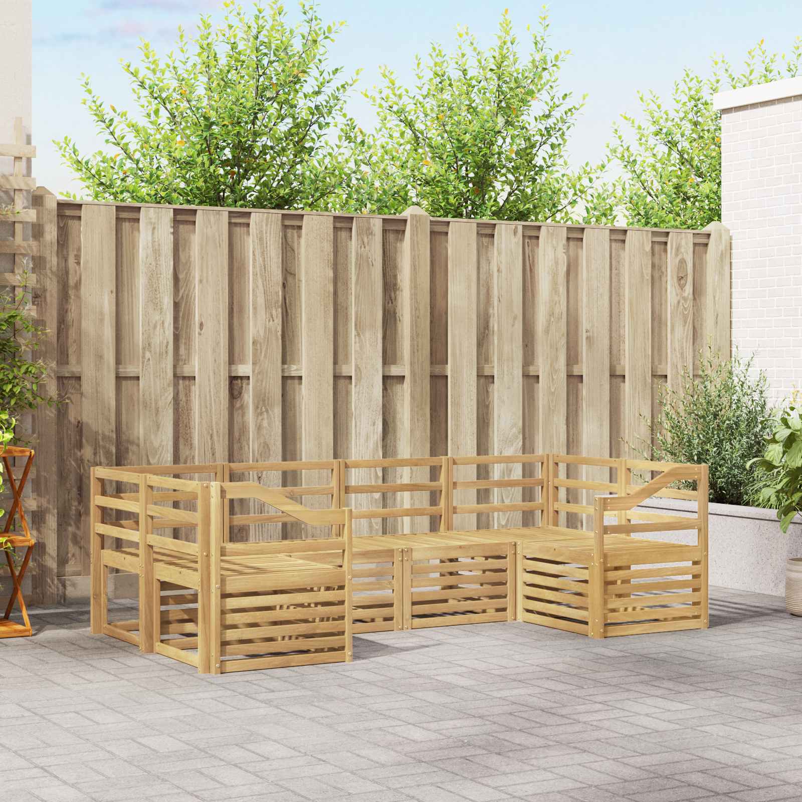 Σειρά Καναπέ Εξωτερικού 6 pcs Λευκό 245 x 126,5 x 73 εκ V-3392409