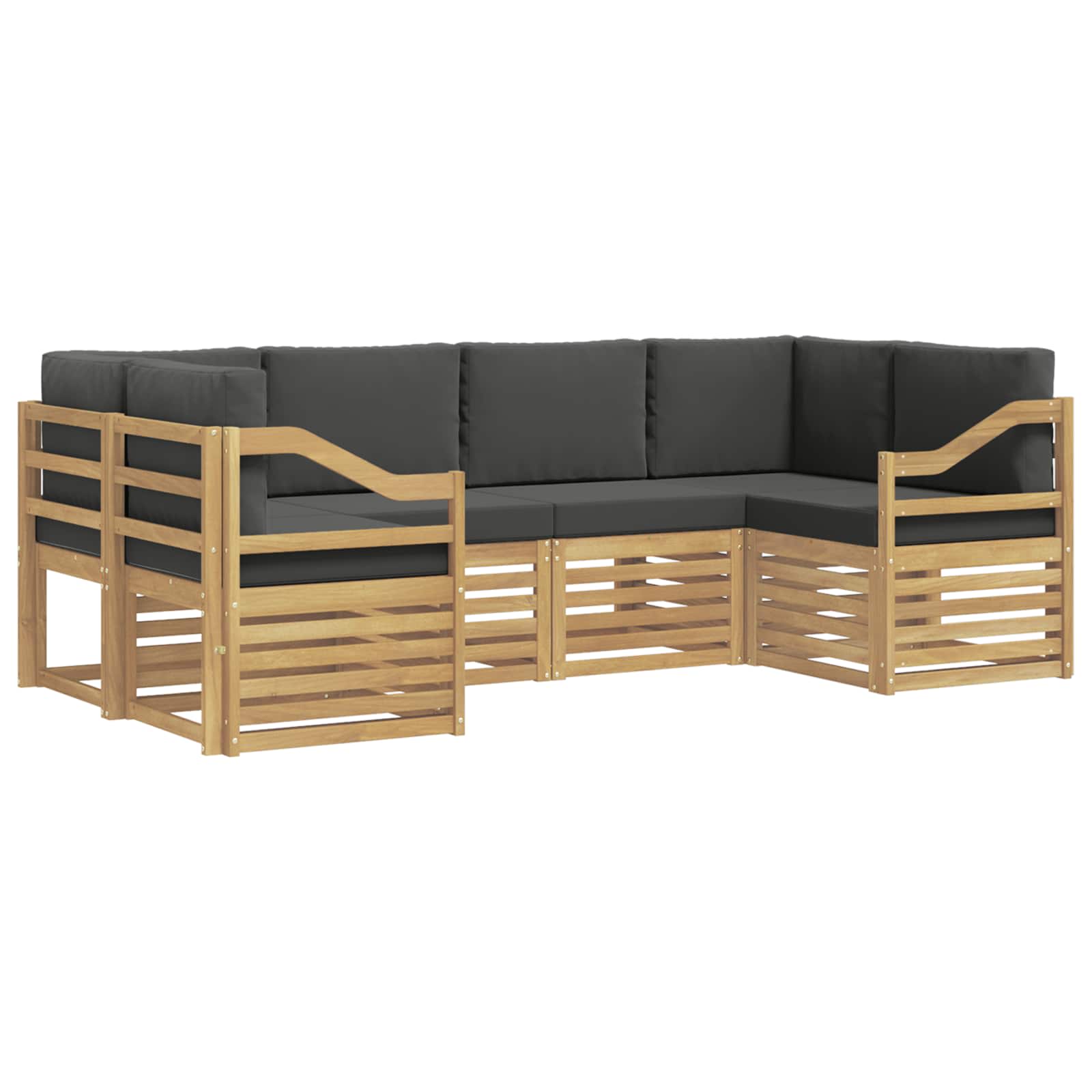 vidaXL Buiten bankenset 6 st 6-zits Wit en antracietkleurig Polyester, foto 3