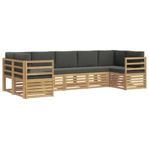 Rohová sofa sada 7 pcs Bílá a antracitová 304 x 126,5 x 73 cm - obrázek 2