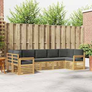 Zunanja garnitura za sedenje 6 pcs Bela in Antracit