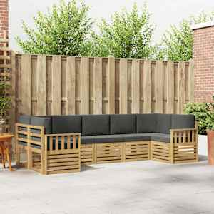 Zunanja garnitura za sedenje 6 pcs Bela in Antracit