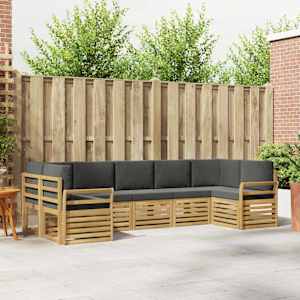 Zunanja garnitura za sedenje 7 pcs Bela in antracit