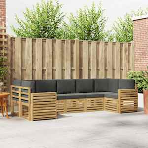 Zunanja garnitura za sedenje 7 pcs Bela in antracit