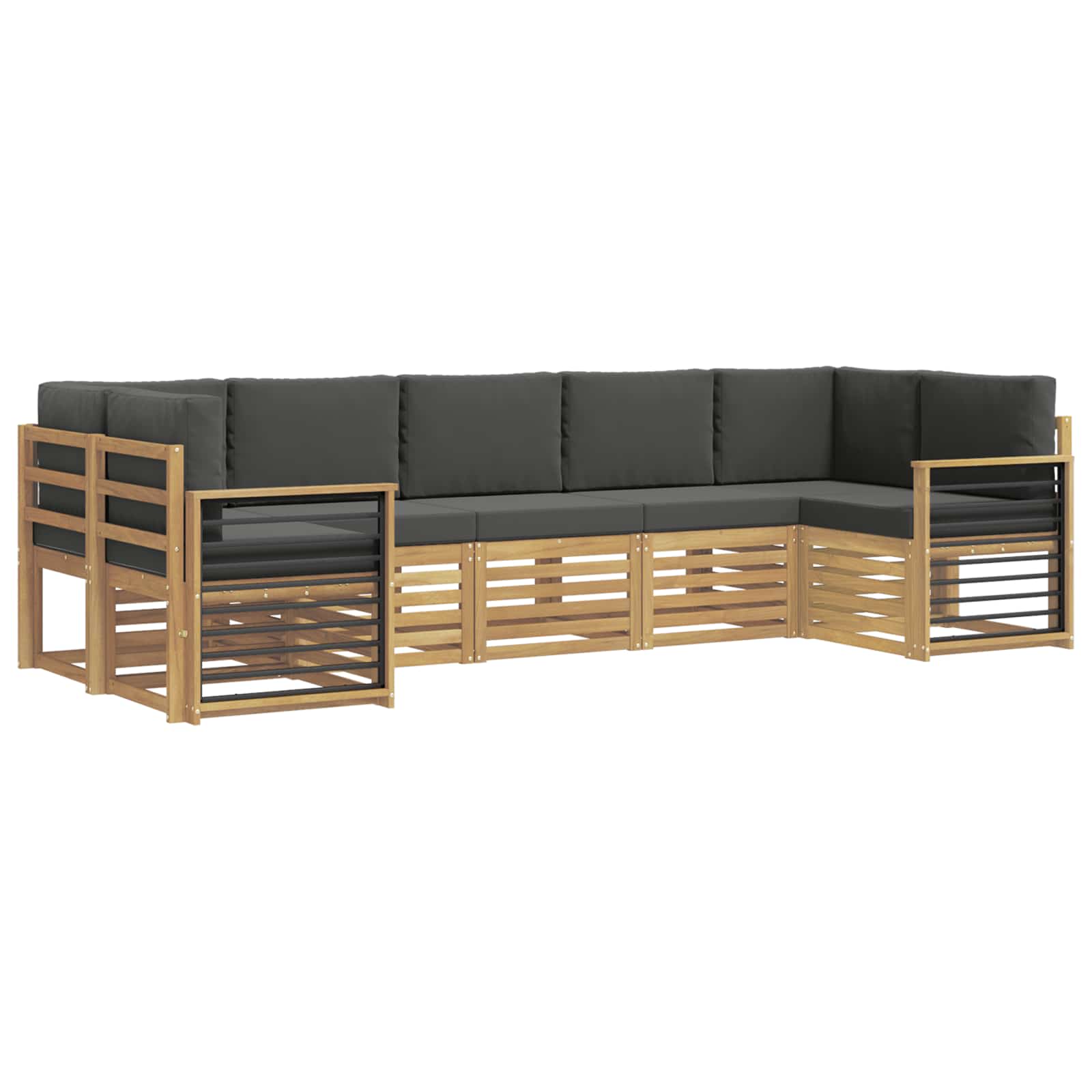 Kotna sedežna garnitura 7 pcs Bela in antracit - slika 2