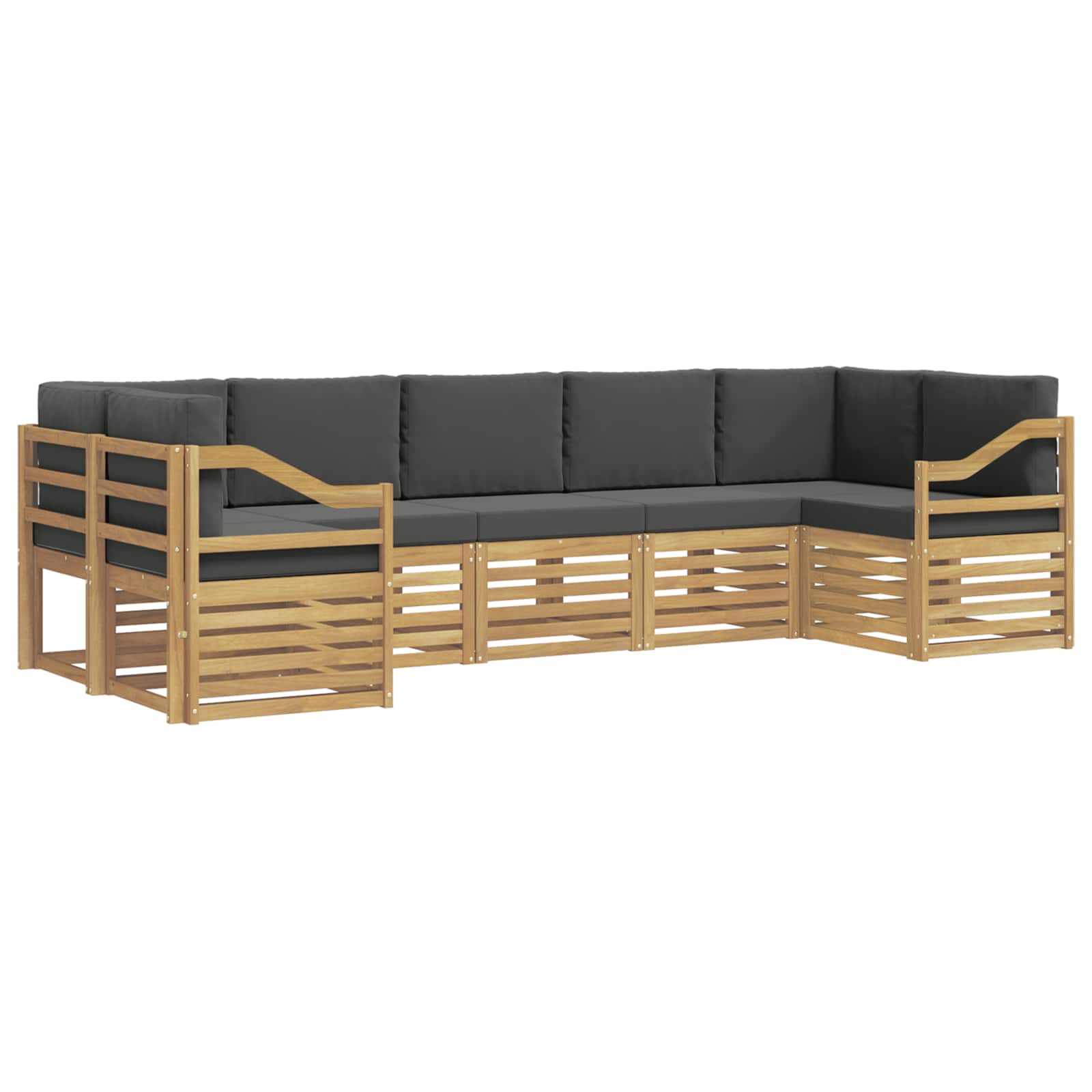 Kotna sedežna garnitura 7 pcs Bela in antracit - slika 2
