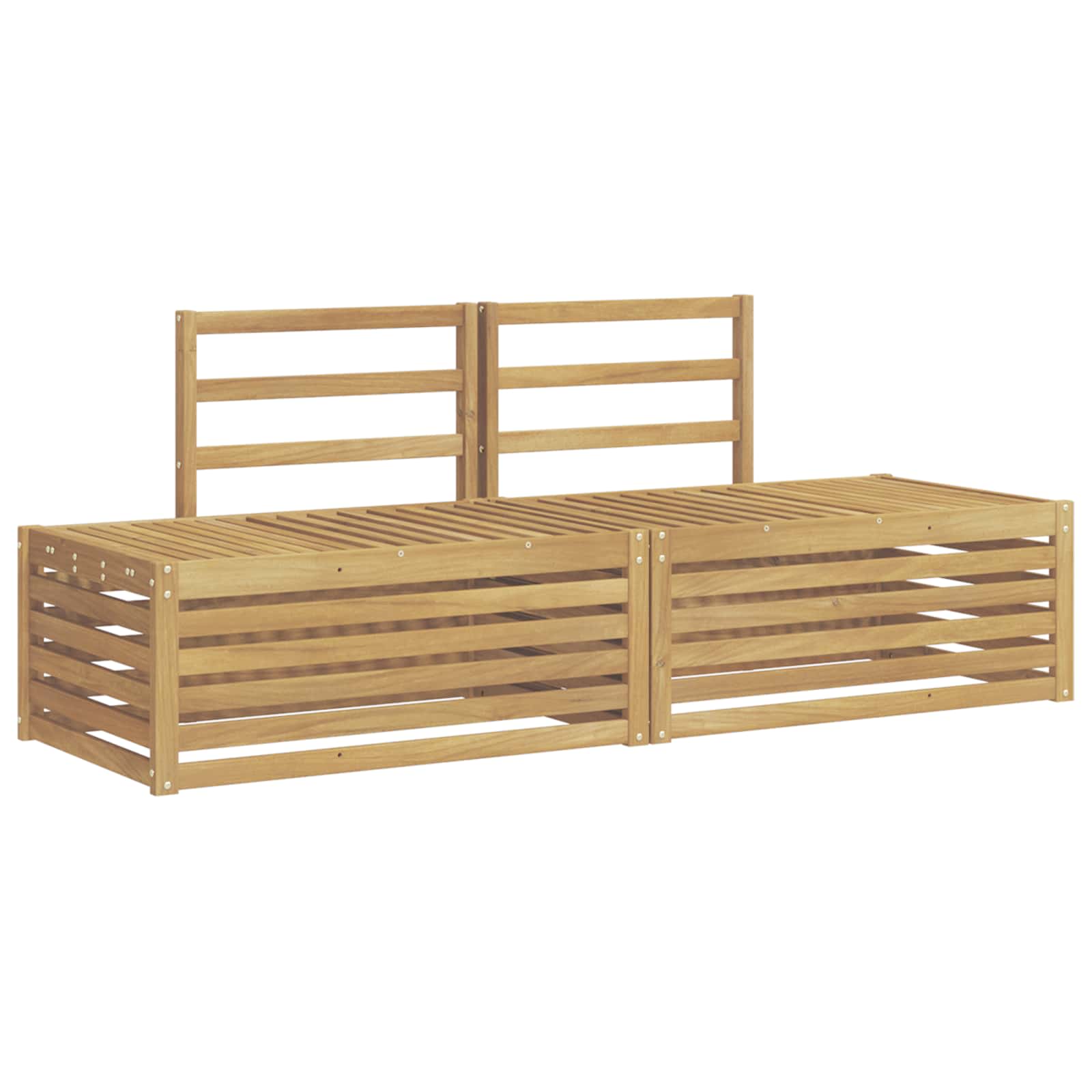 Outdoor-Sofagarnitur 3 Stück Weiß 182,5 x 63 x 73 cm – Ansicht 2