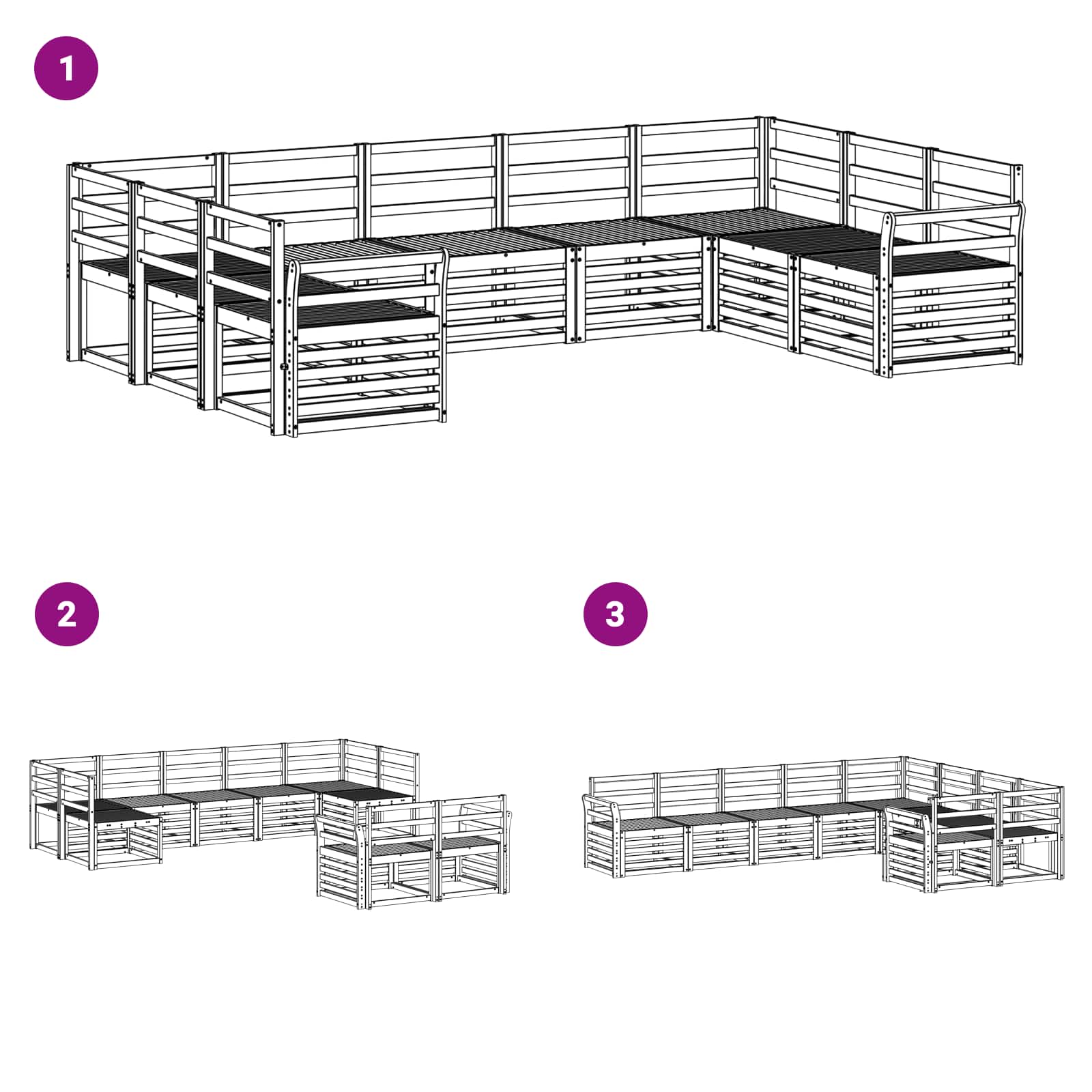 Sofa-Sets Massief Acaciahout image 6