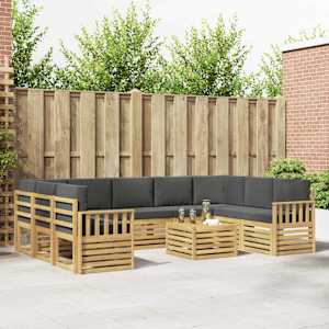 Zunanja garnitura za sedenje 8 pcs Bela in Antracit