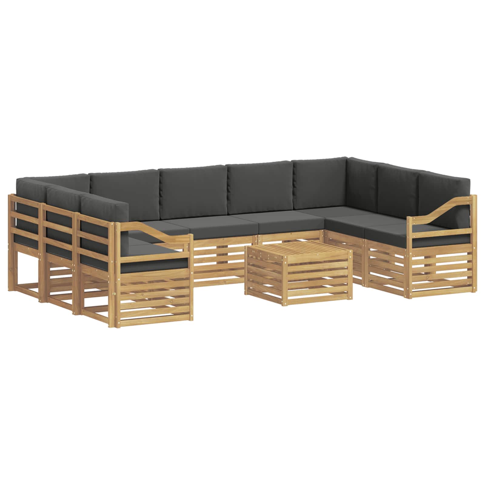 Zunanja garnitura za sedenje 8 pcs Bela in Antracit - slika 2