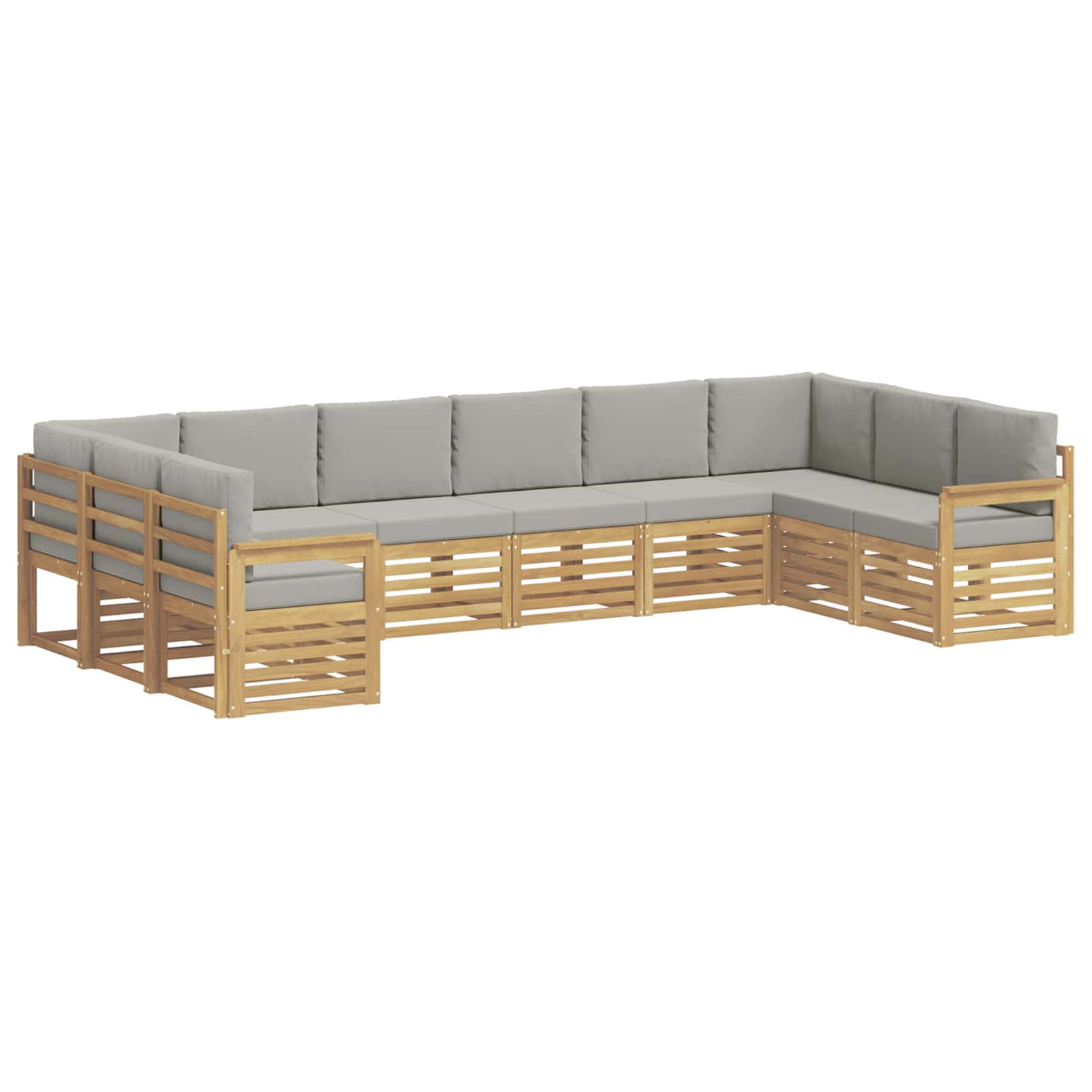 Комплект дивани за открито 7 pcs Бяло и светлосиво – изображение 2
