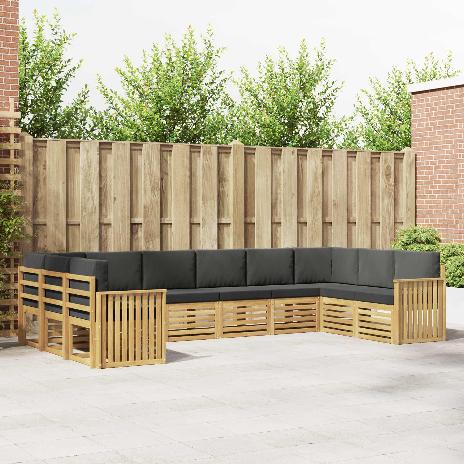 Buiten bankenset 10 pcs Wit en antracietkleurig – afbeelding 1