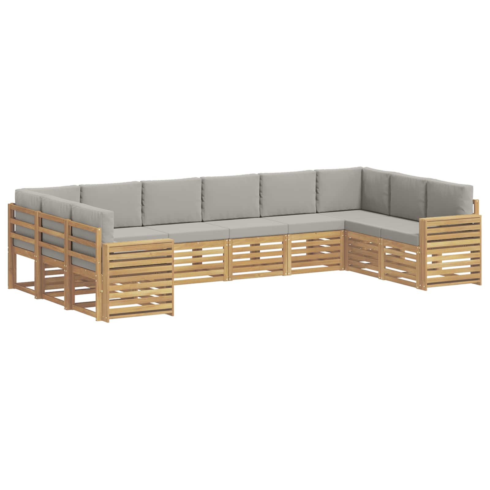 Utomhussoffset 10 pcs och ljusgrå