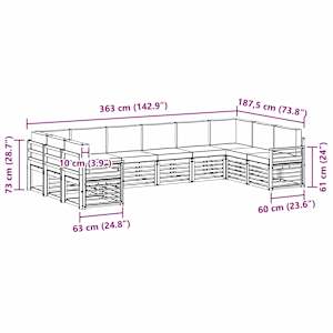 Rohová sofa sada s polštářem 10 pcs Bílá a krémová Polyester - obrázek 7
