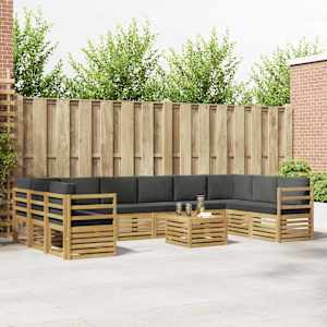 Zunanja garnitura za sedenje 8 pcs Bela in antracitna