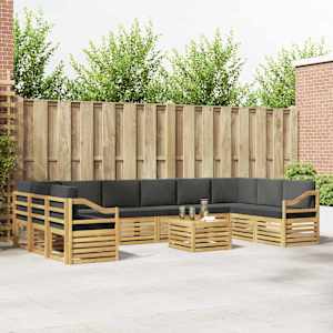 Zunanja garnitura za sedenje 8 pcs Bela in Antracit