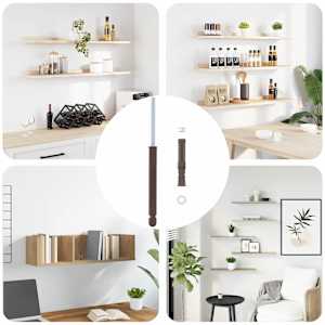 Floating Shelf Brackets 12 pcs Bež Ø14 x 210 mm Jeklo