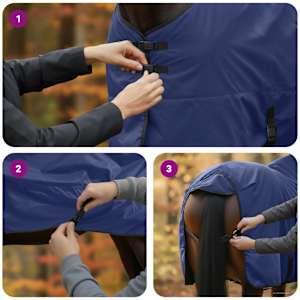 Deka pro koně Tmavě zelená a černá 85 cm Polyester - obrázek 11