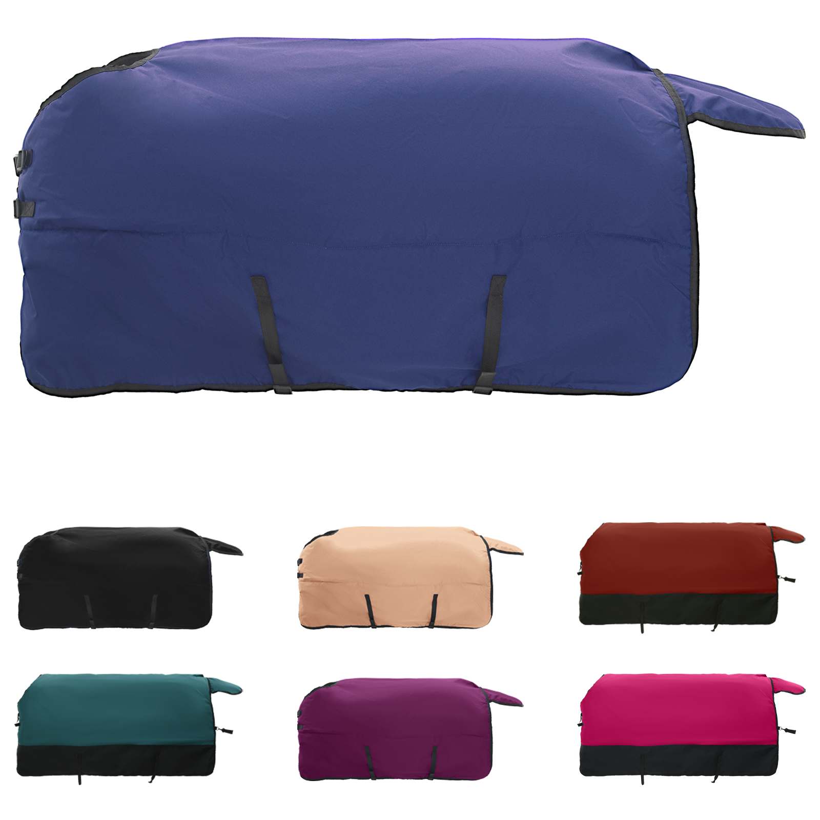 Thumbnail - vidaXL Pferdedecke Dunkelgrün und Schwarz 115 cm Polyester