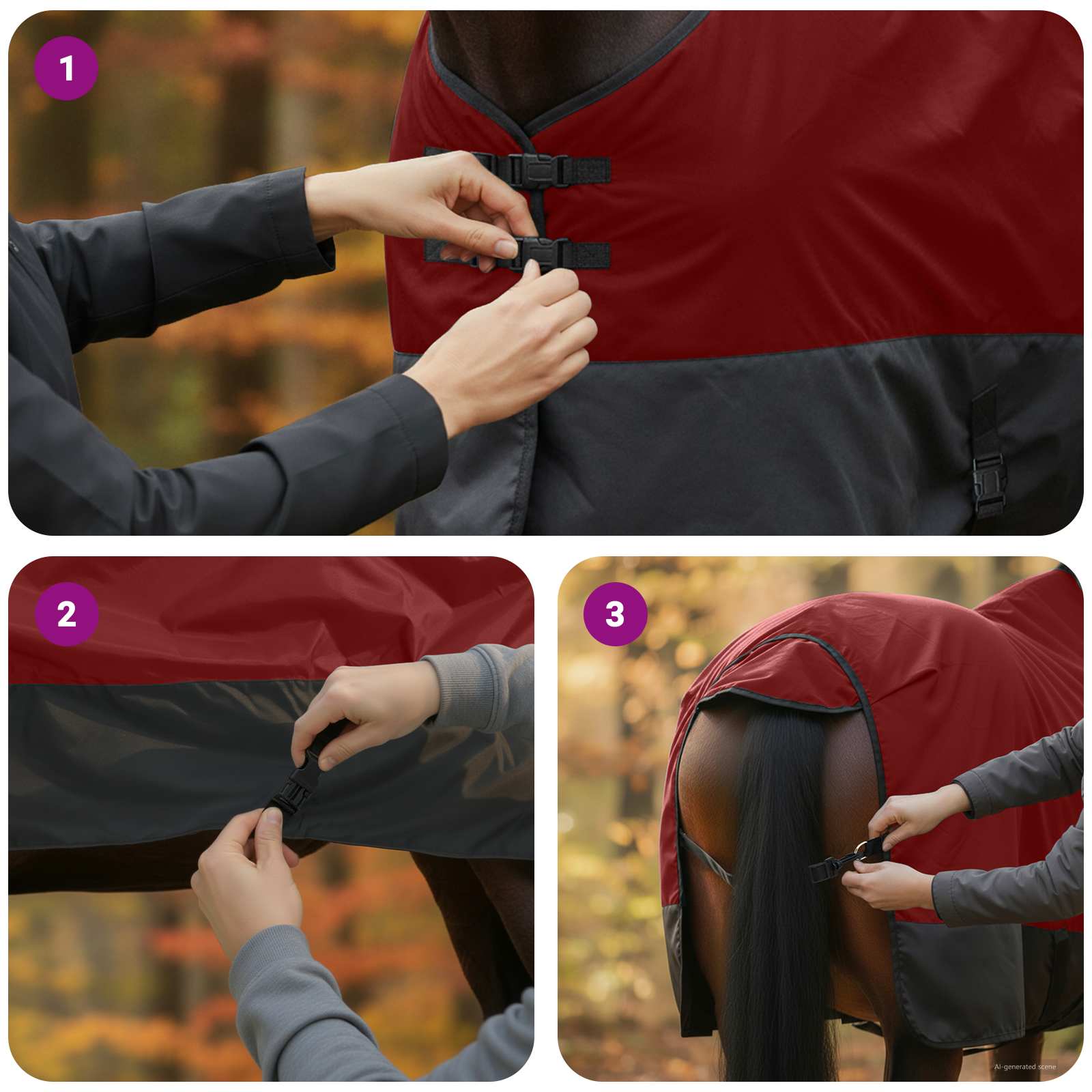 Ló Takaró Sötét Zöld és Fekete 75 cm Poliészter