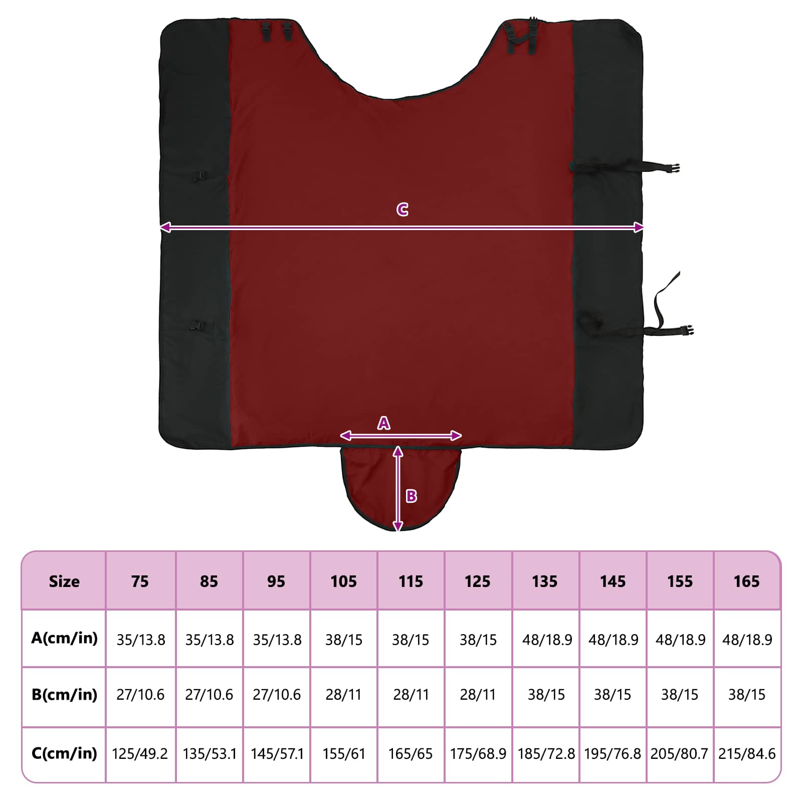 Ló Takaró Sötét Zöld és Fekete 75 cm Poliészter
