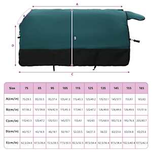 Deka pro koně Tmavě zelená a černá 105 cm Polyester - obrázek 9