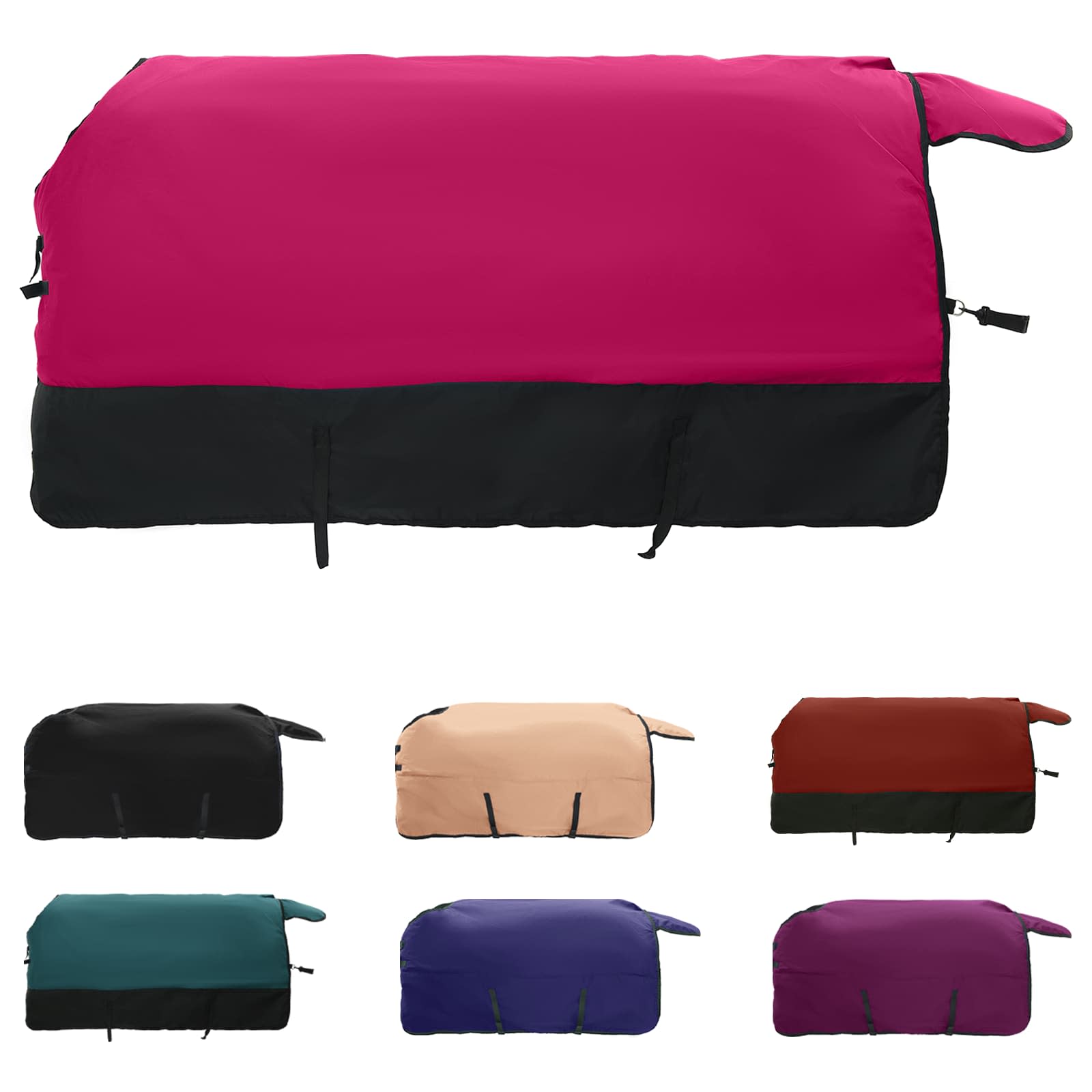 Thumbnail - vidaXL Pferdedecke Rosa und Schwarz 155 cm Polyester