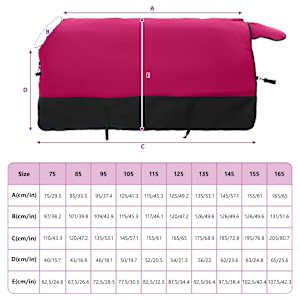 Deka pro koně Růžová a černá 165 cm Polyester - obrázek 9