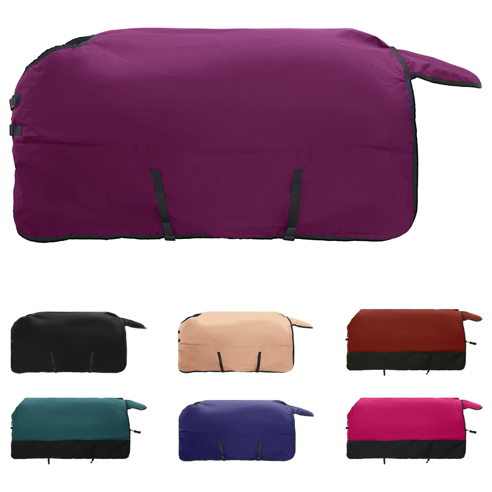 Thumbnail - vidaXL Pferdedecke Dunkelgrün und Schwarz 145 cm Polyester