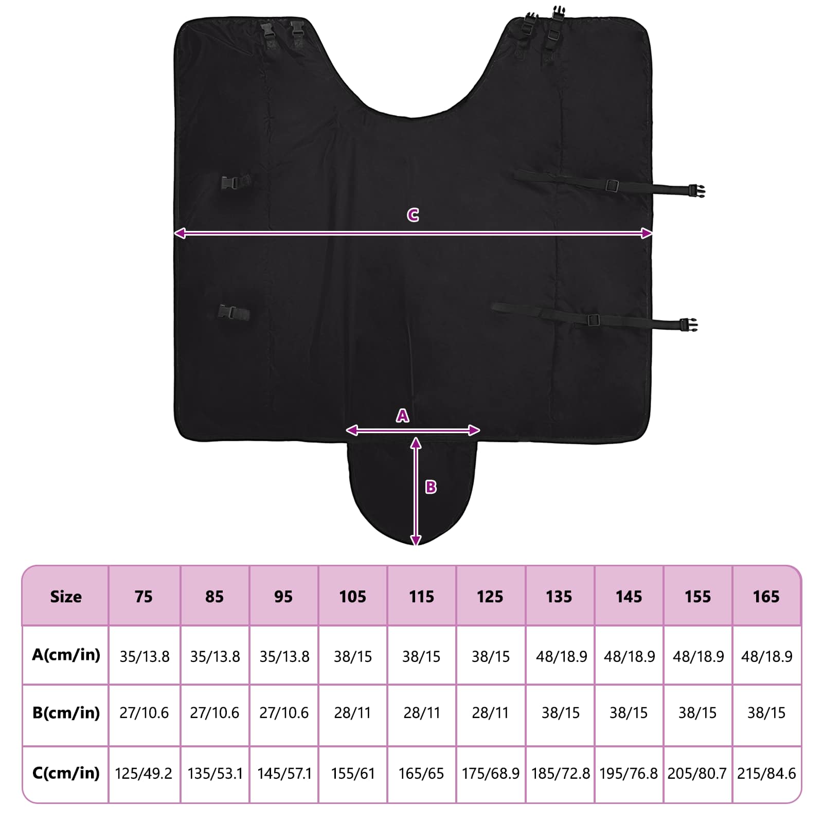 Konjski plašč Temno zelena in črna 105 cm Poliester - slika 11