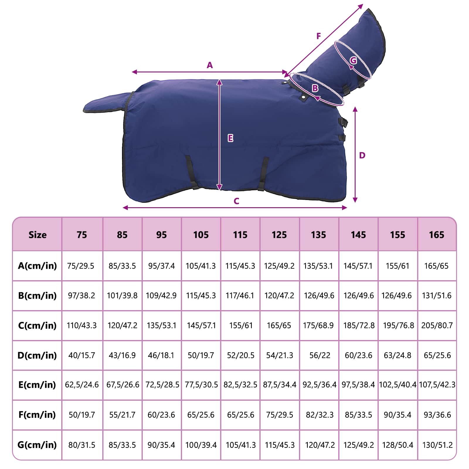 Konjski plašč Temno zelena in črna 105 cm Poliester - slika 10