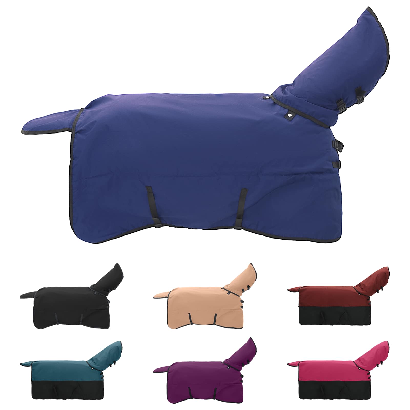 Konjski plašč Temno zelena in črna 135 cm Poliester - slika 2