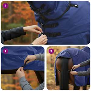Deka pro koně Tmavě zelená a černá 155 cm Polyester - obrázek 11