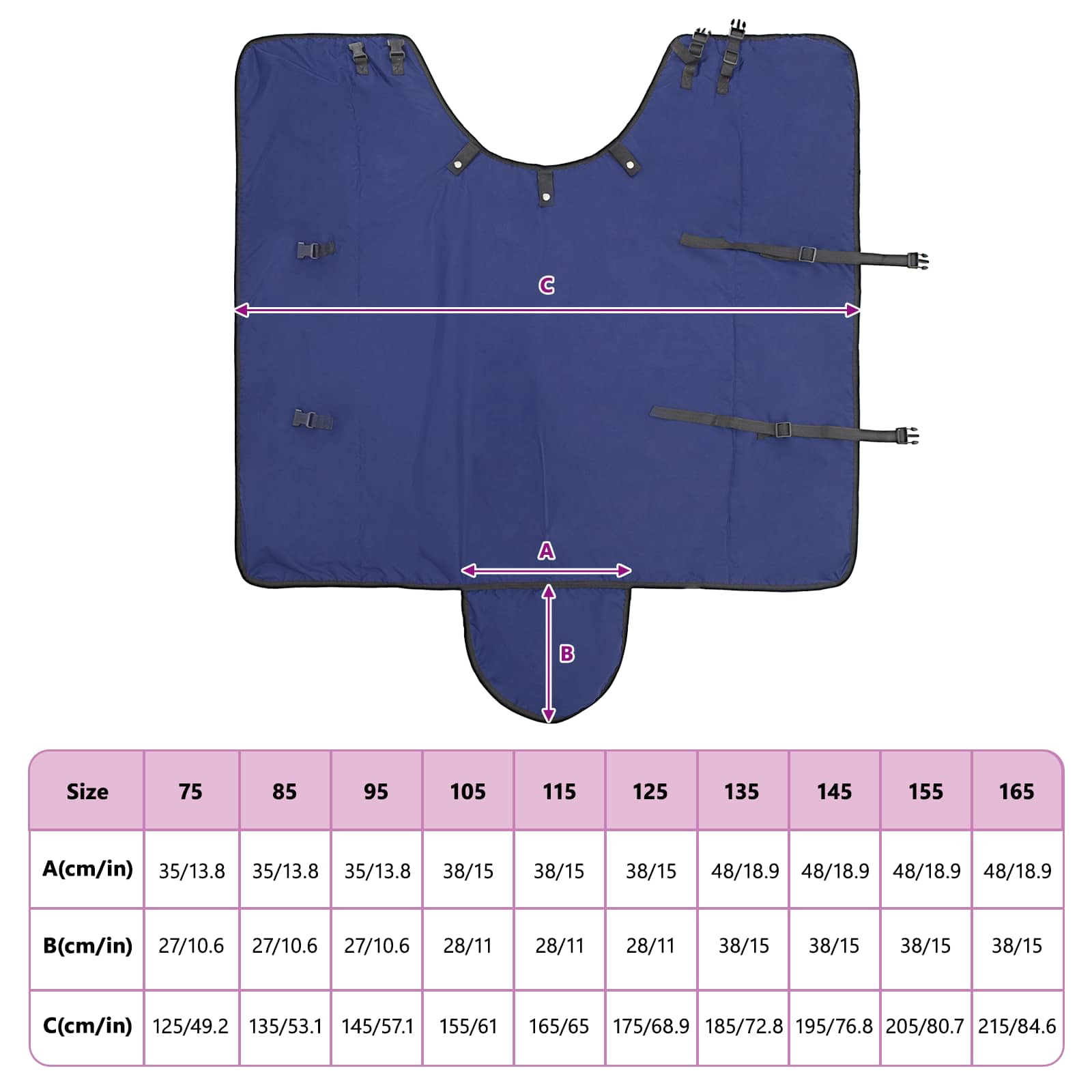 Konjski plašč Temno zelena in črna 165 cm Poliester - slika 11