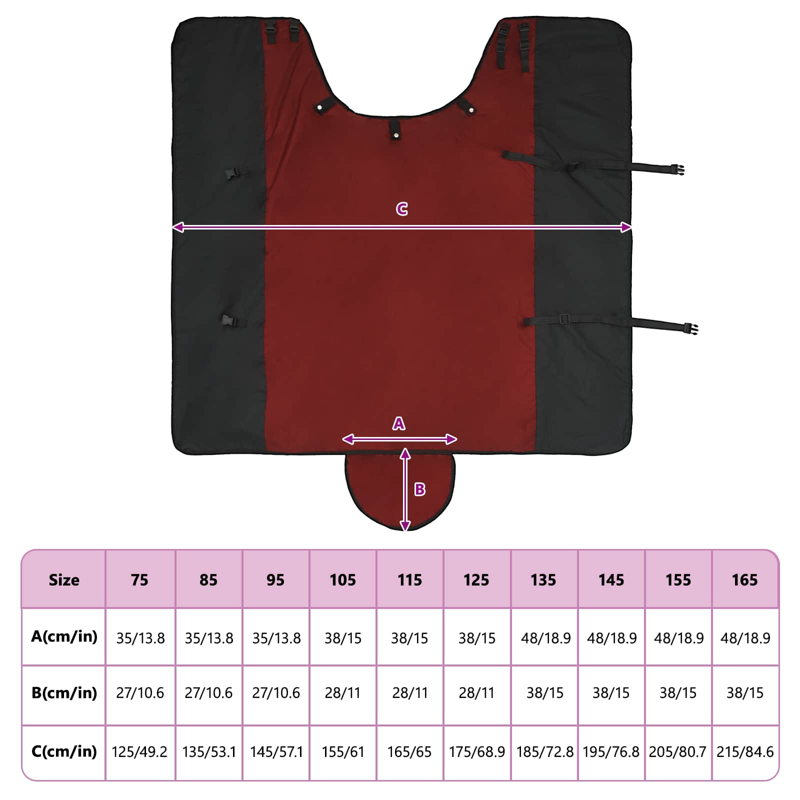 Konjski plašč Temno zelena in črna 165 cm Poliester - slika 11