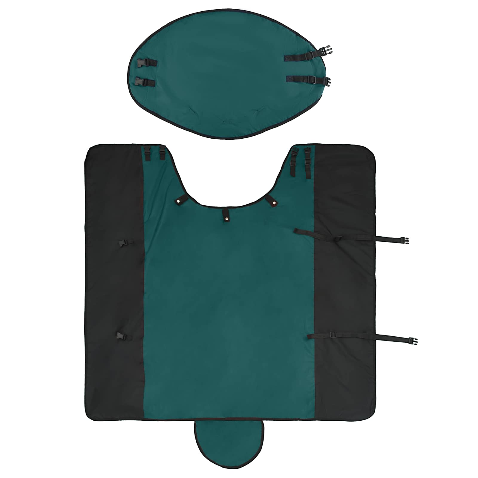 Konjski plašč Temno zelena in črna 125 cm Poliester - slika 6