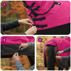 Deka pro koně Růžová a černá 135 cm Polyester - obrázek 11