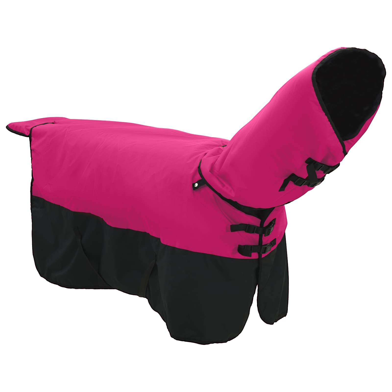 Thumbnail - vidaXL Pferdedecke Rosa und Schwarz 145 cm Polyester