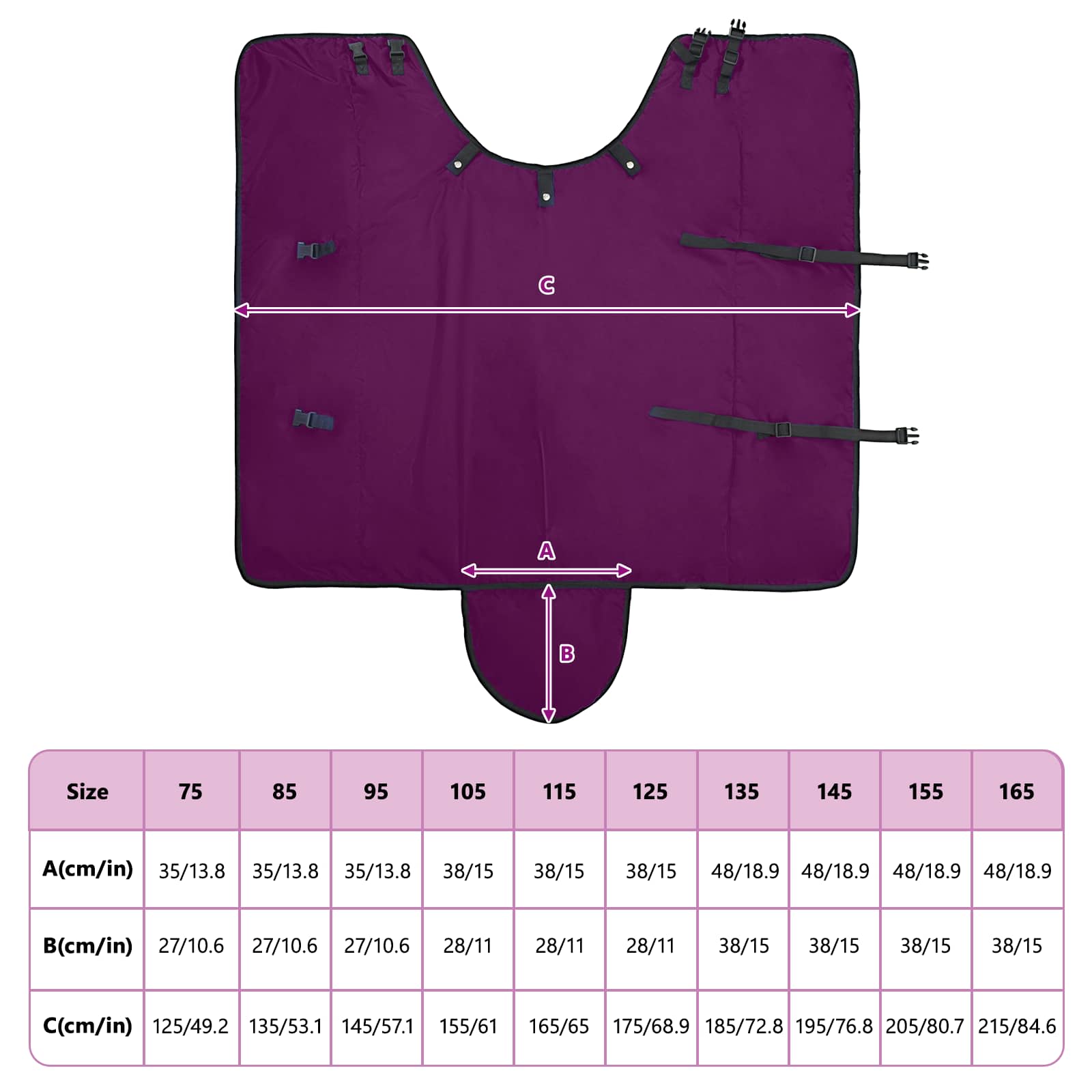 Konjski plašč Temno zelena in črna 75 cm Poliester - slika 11