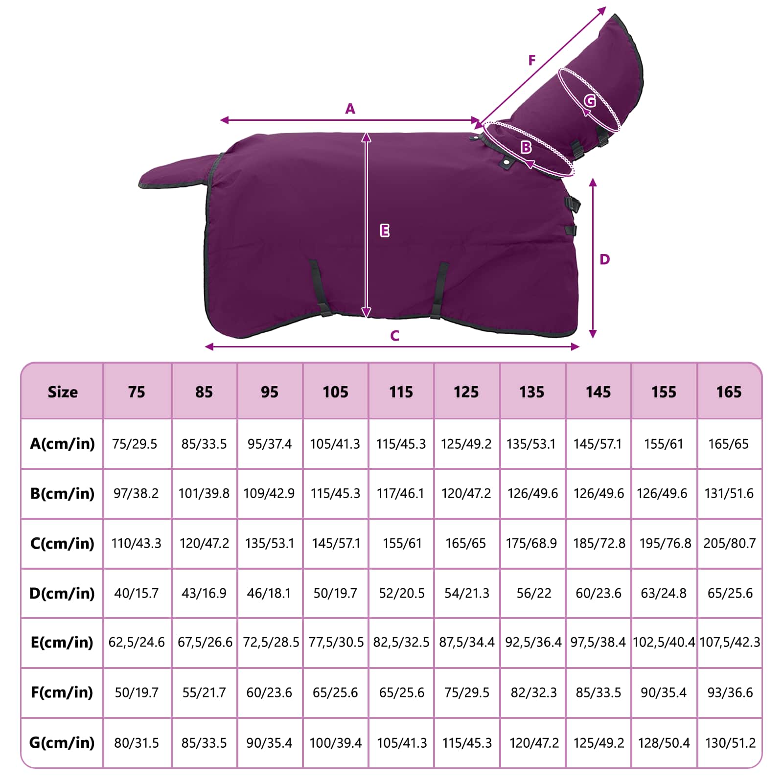 Konjski plašč Temno zelena in črna 85 cm Poliester - slika 10