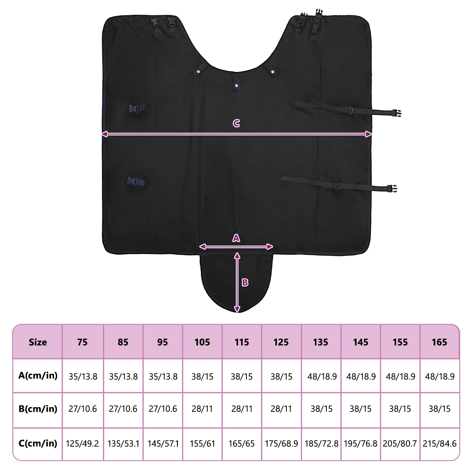 Konjski plašč Temno zelena in črna 105 cm Poliester - slika 11