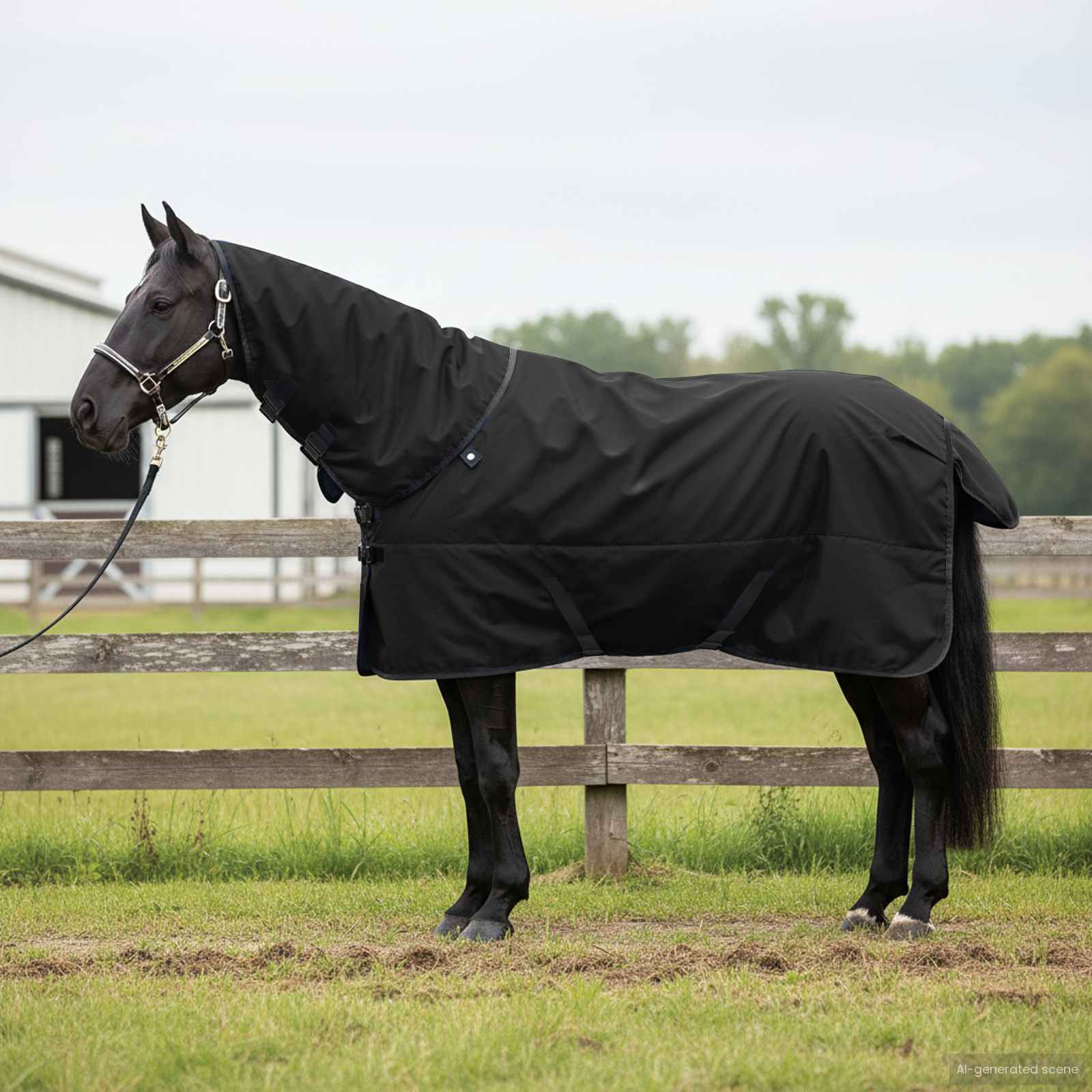 Deka pro koně Tmavě zelená a černá 125 cm Polyester