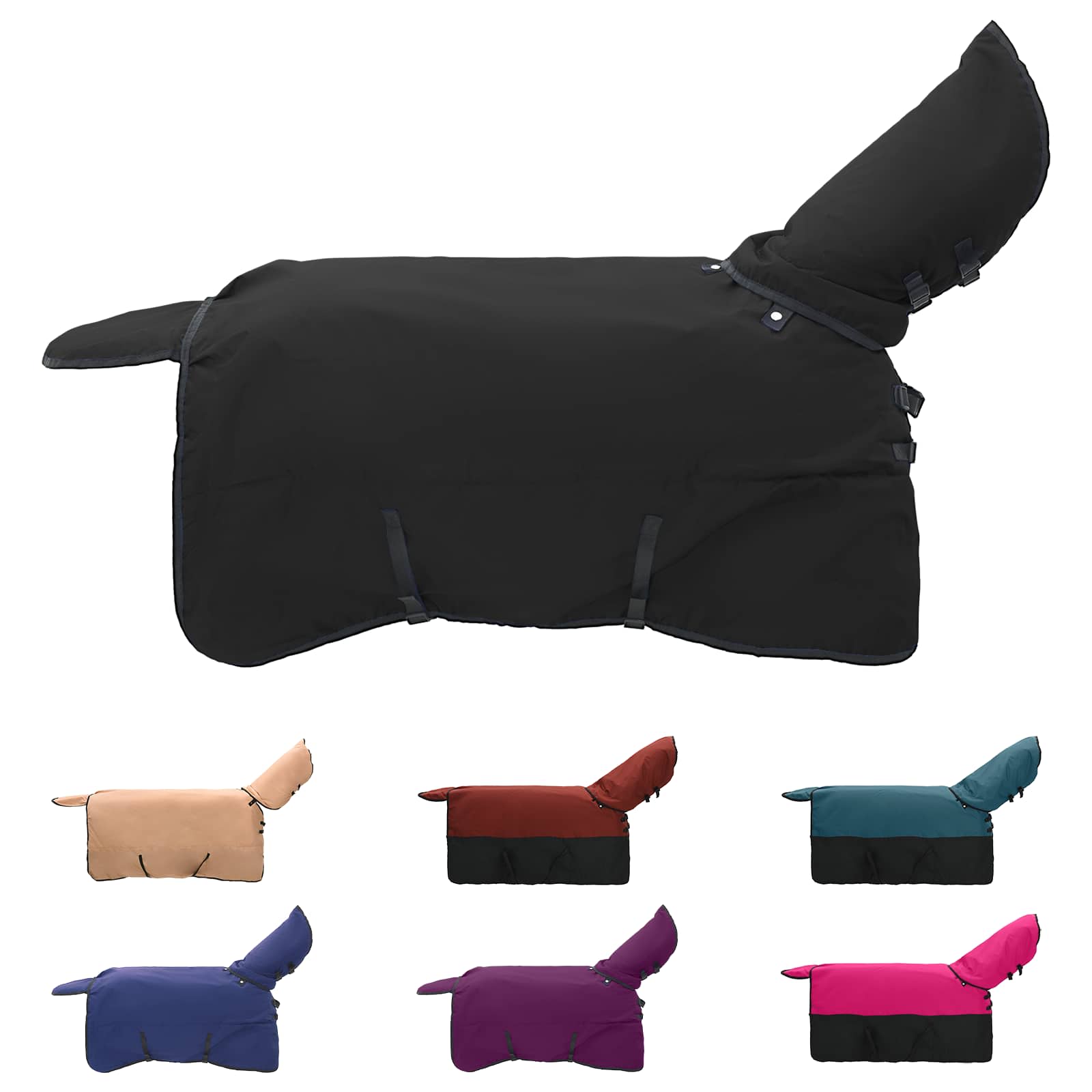 Thumbnail - vidaXL Pferdedecke Dunkelgrün und Schwarz 145 cm Polyester