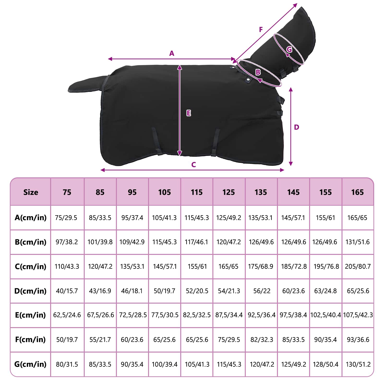 Konjski plašč Temno zelena in črna 155 cm Poliester - slika 10