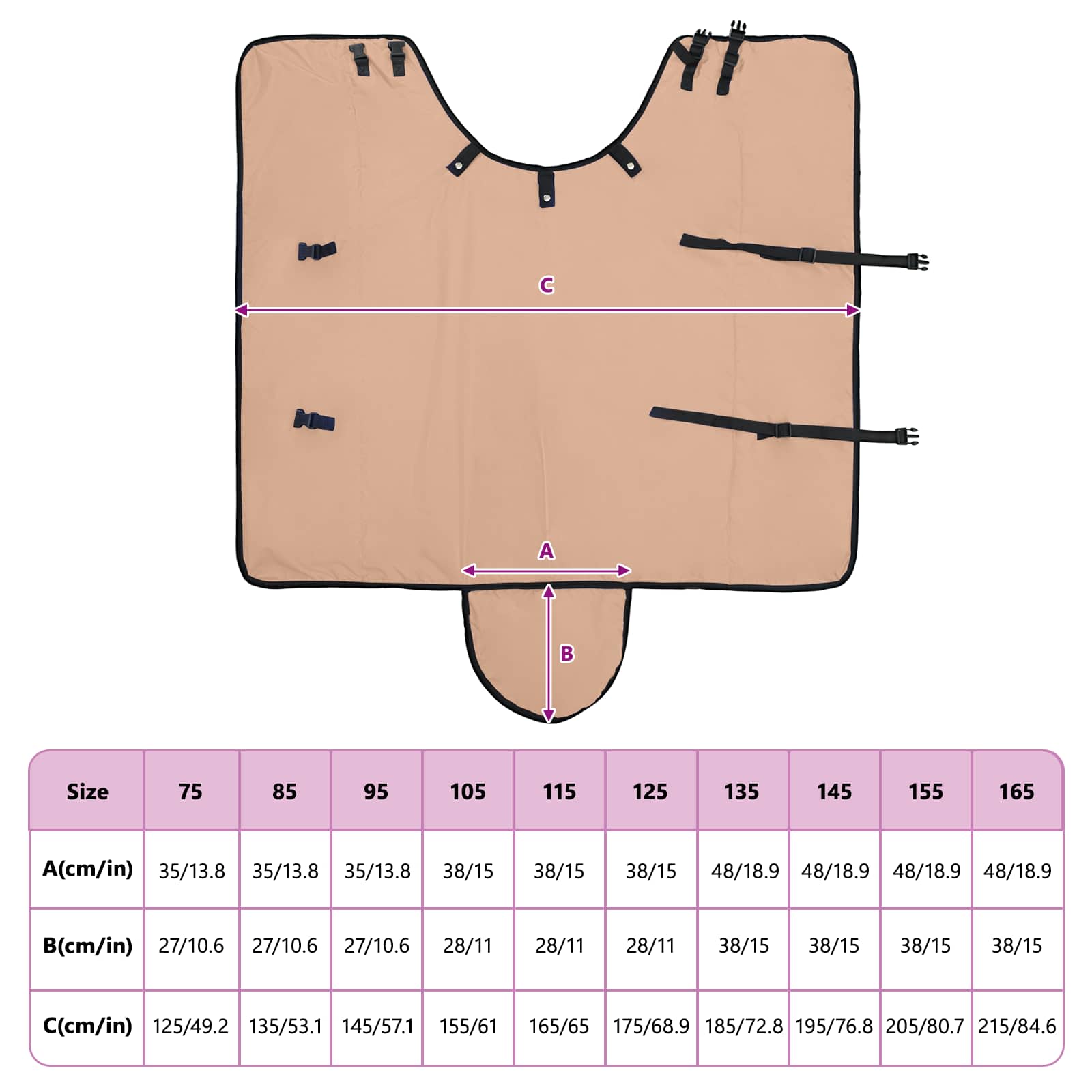 Konjski plašč Kapučino 145 cm Poliester - slika 11