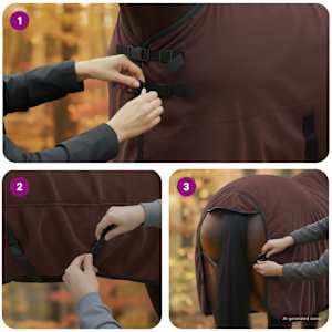 Deka pro koně Úplně tmavě hnědá Polyester - obrázek 10