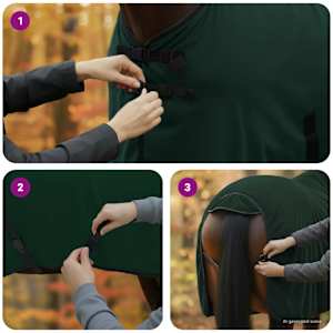Deka pro koně Tmavě zelená Polyester - obrázek 10
