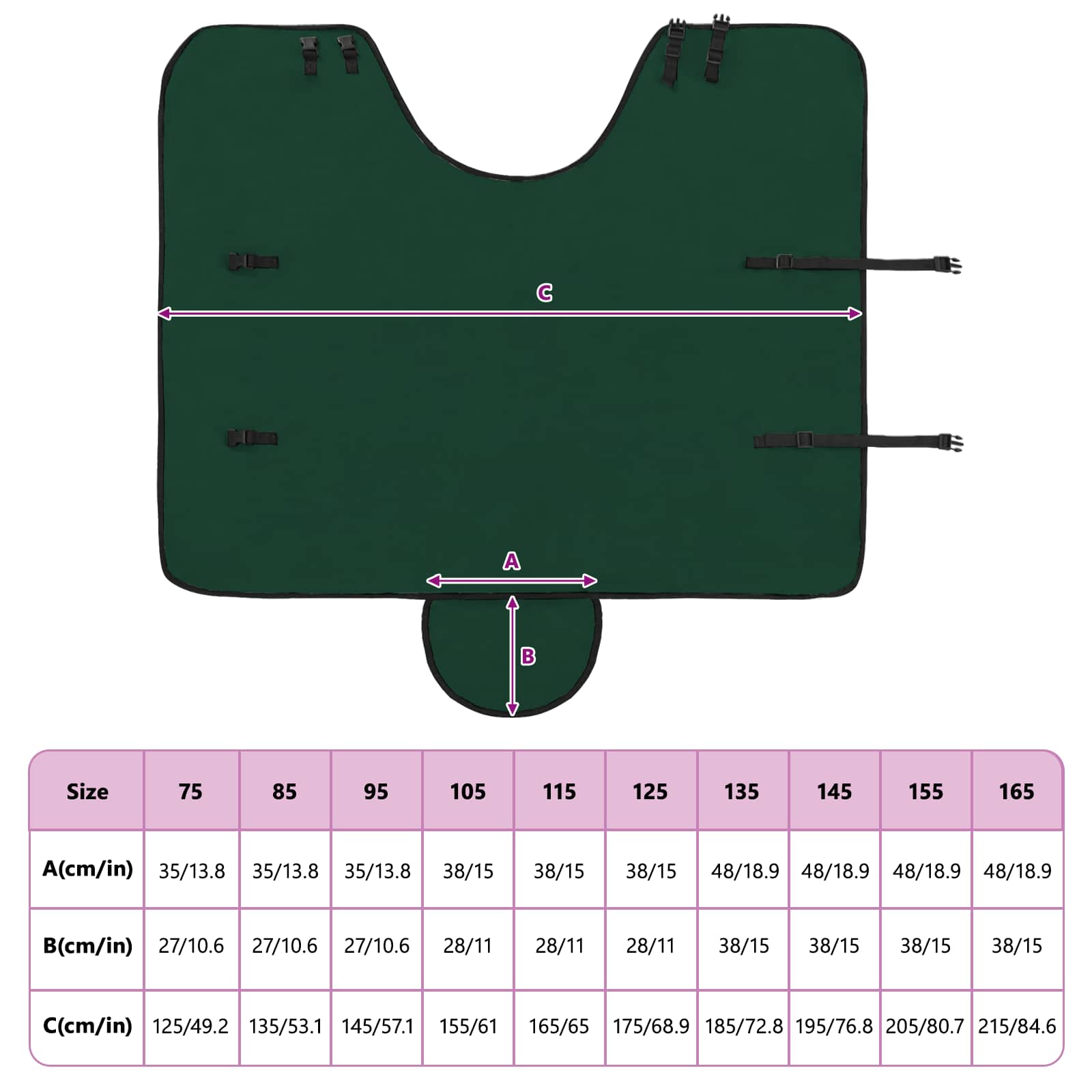 Konjski plašč Polna temno zelena Poliester - slika 10